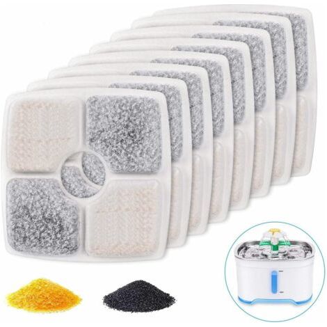 Filtres de Fontaine pour Animaux de Compagnie, filtres de Remplacement de Fontaine pour Animaux de Compagnie 8pcs, filtres de Fontaine carrés pour Eau Potable pour Chat et Chien (1/5)