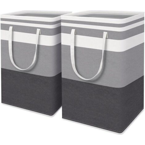 Lot de 2 Grand panier à linge pliable avec poignées faciles à transporter, Poignées étanches et prolongées pour ranger et transporter le linge sale.dengyank (1/5)