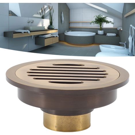 Bonde de douche ronde style vintage, robuste et résistante à l'usure, pour salle de bain ou garage. (1/5)