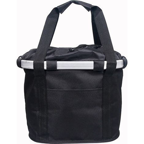 Panier pliant pour vélo, noir, 14,29,410,2 pouces, un couvercle avant en alliage d'aluminium, accessoires pour VTT, sac pour vélo pliant. (1/5)
