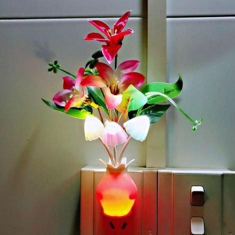 Veilleuse Led - Capteur Crépuscule-Aube - 7 Couleurs Changeantes - Pour Chambre Salle De Bain Couloir Escalier - 1 Pièce (1/5)