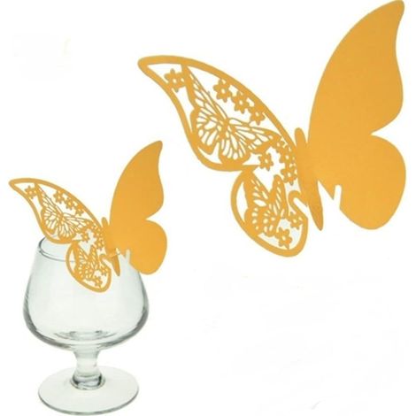 100 Étiquettes, Autocollant 3D, Papillon, Découpe laser, Mariage, Anniversaire