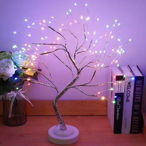 Guirnalda de luces para bonsáis, 108 LED, cable de cobre, interruptor táctil, bricolaje, alimentación USB/batería (108 LED) (1/5)