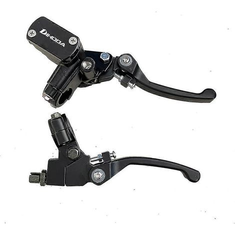 Levier de frein et d'embrayage pliable 22 mm pour guidon de mini-moto tout-terrain 50-200 cm³ (CRF, KLX, TTR, Apollo 125, quad, motocross) - Argenté (1/5)