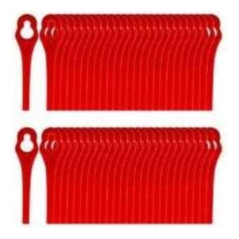 Packung mit 100 PA6-Ersatzmessern, kompatibel mit Florabest LIDL Rasentrimmer FRTA 20 A1, FAT 18B2, FAT 18B3