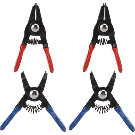 Jeu de Mini pinces à anneau pression, 4 pièces, universel, en métal, à ressort, Durable pour circlip interne et externe. (1/5)