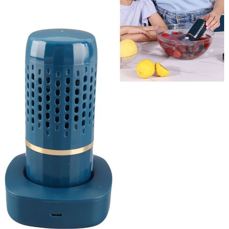Lavadora multifuncional de frutas y verduras, cápsula azul, con función de limpieza automática y carga USB inalámbrica, para la cocina. (1/5)