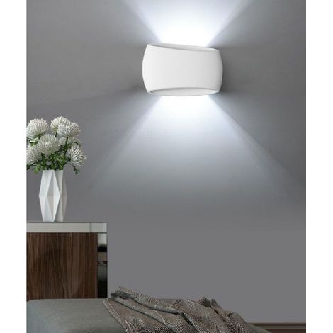 TRADE SHOP - Applique Da Parete Ovale In Gesso Verniciabile Doppia Emissione Luminosa R7s E08 - (1/4)