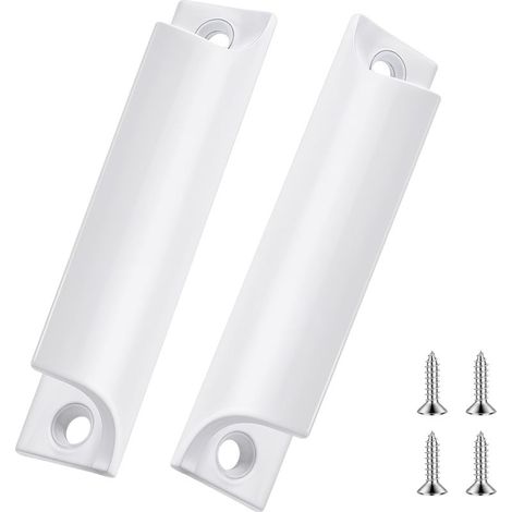 Set di maniglie per porte da balcone esterne con viti, maniglie per cassetti, maniglia per porta da balcone della cucina, guarnizioni invisibili, cassetto piatto, bianco (1/5)