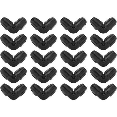20 raccords de raccordement pour tuyau d'arrosage, 8/11 coude avec verrouillage, adaptateur d'irrigation goutte à goutte pour jardin