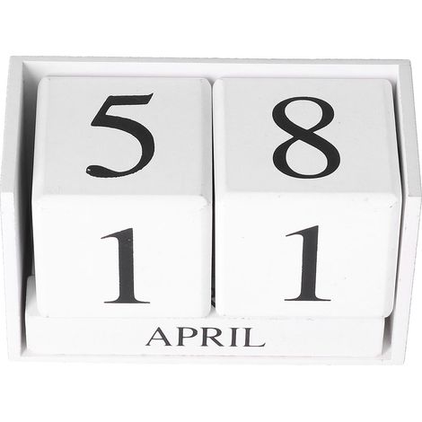 Calendrier perpétuel en bois : Élégant et pratique, avec un design rétro et stylé, ce calendrier de bureau écologique convient à une utilisation à la maison et au bureau. (1/5)