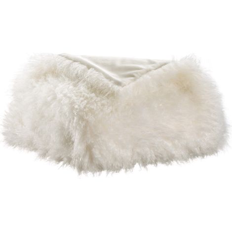 VIVARAISE - Plaid Vivaraise Betani - Fausse fourrure aspect mouton, 100 % polyester, 130 x 160 cm