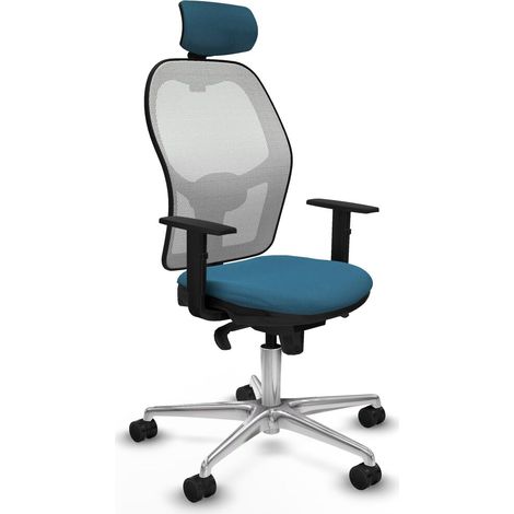 Sedia Ufficio con Poggiatesta Piqueras y Crespo 1D086N2 Bianco Verde petrolio (1/5)