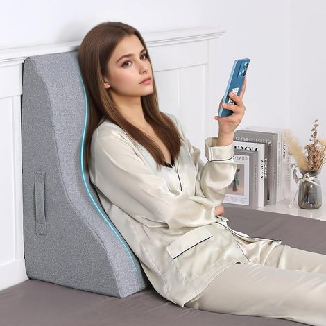 Coussin de Lecture pour lit et canapé, Coussin de Dos Ergonomique en Forme de S, Soutien Dorsal pour s'asseoir et s'allonger, Coussin compensateur Dossier pour tête de lit (1/5)