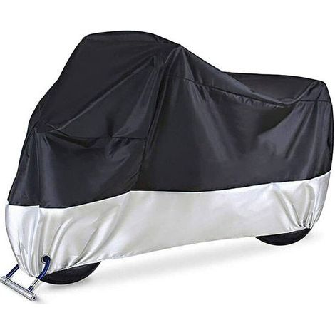 Housse de moto universelle toutes saisons 210D Oxford Housses de moto étanches avec trous de verrouillage de remplacement pour Honda Suzuki Kawasaki Yamaha 245105125cm (1/5)