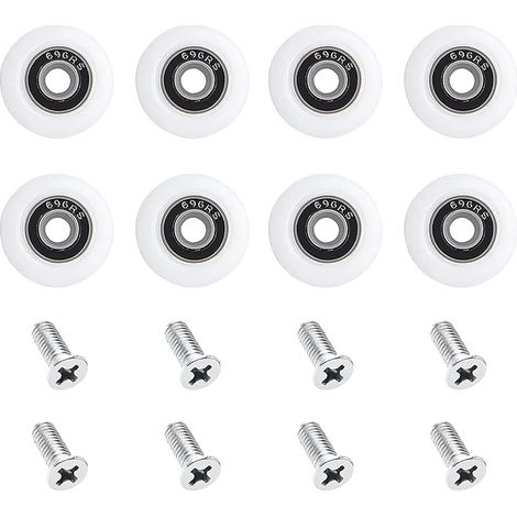 Roulettes de Porte de Douche,23 mm Roues en Haut ou en Bas, porte Coulissante Douche pour Cabine Salle de Bains Porte en Verre (23mm/M5) (1/5)