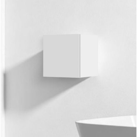 Pensile cubotto sospeso con anta Bianco Lucido 30x30 cm (1/3)
