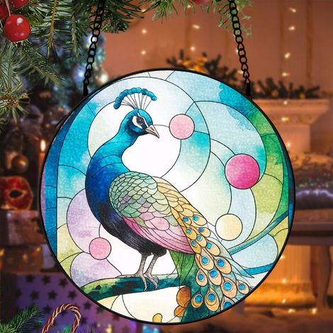 Suspension vitrail cheval attrape-soleil 25 cm décoration fenêtre cadeau intérieur (1/5)