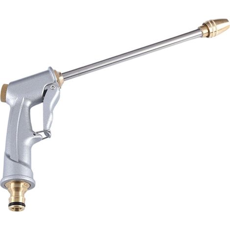 Pistolet d'arrosage Métal, Pistolet Arrosoir Métal Haute Pression avec Buse en Laiton Lavage de Voiture, Nettoyage, Irrigation de Jardin et Pelouse- Long