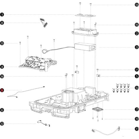 Cavo sensore sollevamento sinistro i108E BLUBIRD robot rasaerba AB12.02.00.0161