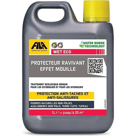 Fila – Protecteur carrelage effet mouillé à base d'eau – Traitement écologique – Résiste aux agents atmosphériques – Pour pierres naturelles et agglomérés non polis (1/2)