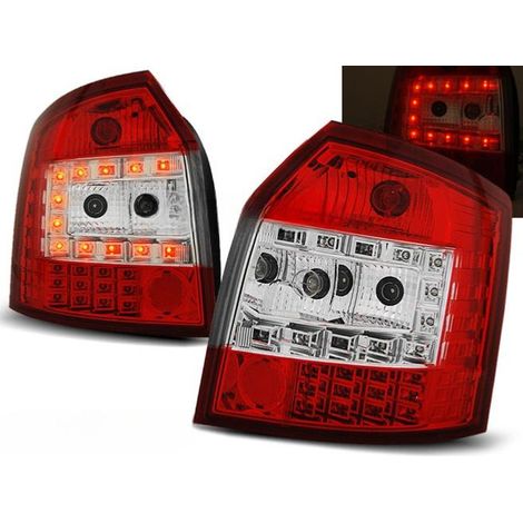 Paire de feux arriere Audi A4 B6 de 10/2000 a 10/2004 LED rouge et blanc (1/2)