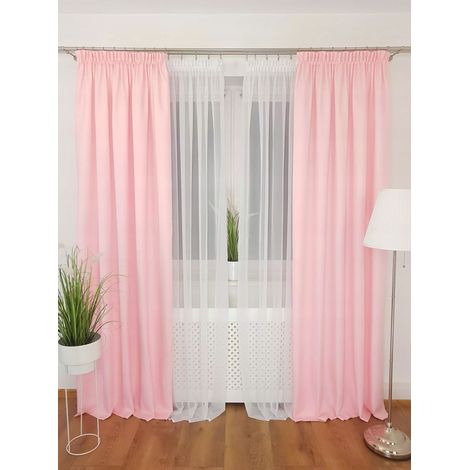 Deux rideaux décoratifs roses (1/5)