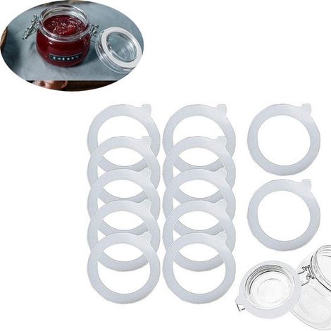Anillos para conservas, Anillos de sellado de silicona, Anillos de silicona, Juntas de goma de repuesto, 12 anillos para conservas (1/5)