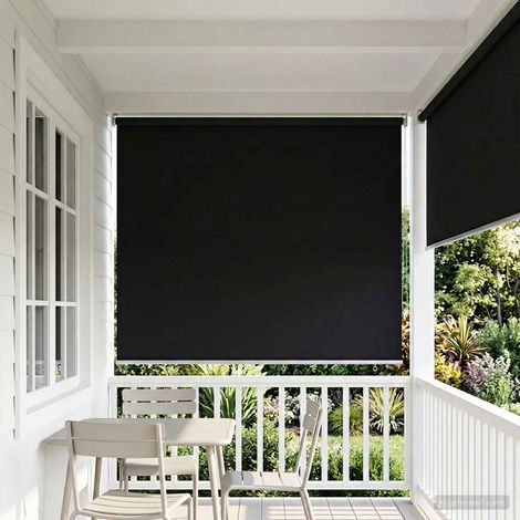 vidaXL Roller Blind UV Protection Black 160 x 140 cm Polyester