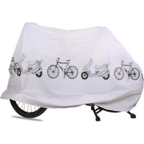 Funda impermeable para bicicleta eléctrica, coche eléctrico, bicicleta de montaña, motocicleta, protección solar, funda para coche, cuatro estaciones, universal, blanca (1/5)