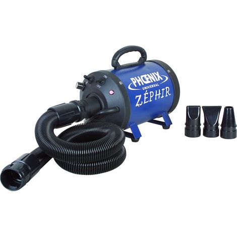 Séchoir pulseur pour chien 1200-2200W – Débit max 55L/sec – Réglage température jusqu'à 52°C – Flexible extensible 1,1 à 2,1m – Chadog