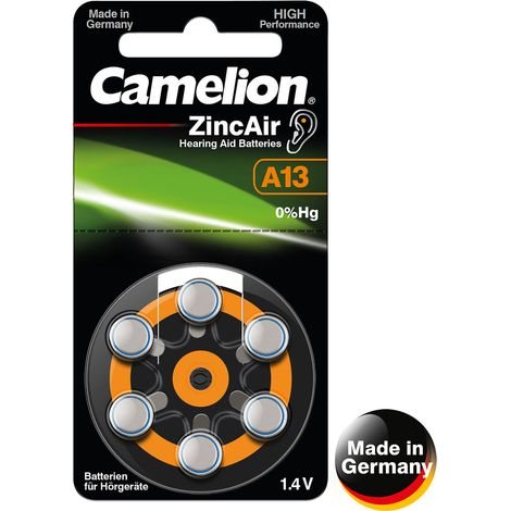 Camelion Zink Luft Knopfzellen A13, 6er Set (1/5)