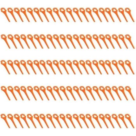 Lot de 100 Lames de Rechange en Plastique - pour Tondeuse à Batterie 20V FX-E1RT20 - Original A264 (1/4)