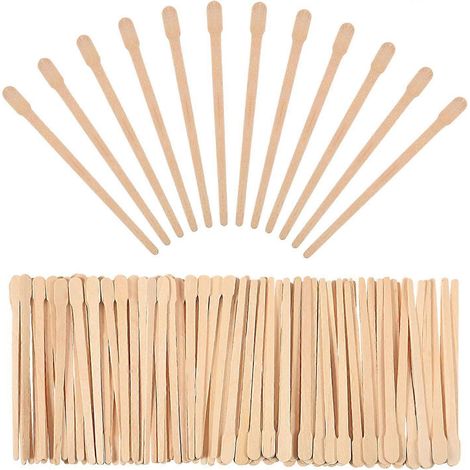 500 bâtonnets de cire pour sourcils, petites spatules applicatrices en bois pour l'épilation des sourcils et des lèvres. (1/4)