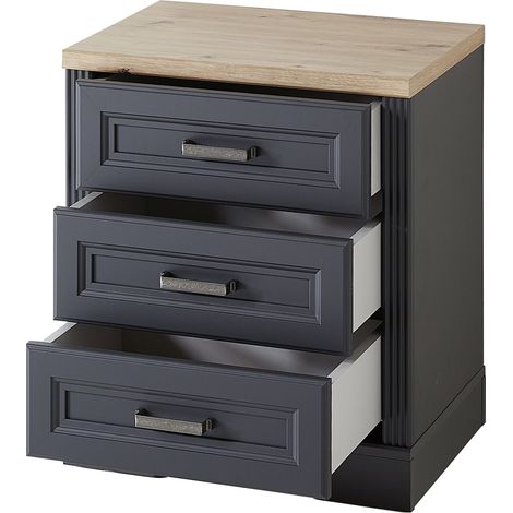 Rollcontainer Arbeitszimmer JÜLICH-36 in Graphit mit Artisan Eiche Nb., B/H/T: ca. 54/62/39 cm (1/5)