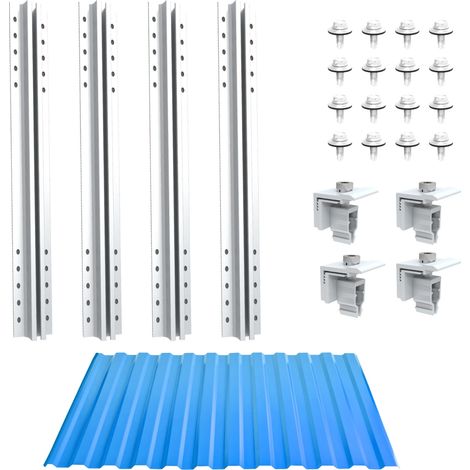 Nuasol – Kit de montage photovoltaïque pour toit en tôle trapézoïdale – Aluminium AL6005-T5 – Charge vent max 30 m/s – Installation rapide et sécurisée