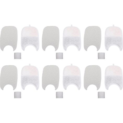 Filtro para bebedero de mascotas: carbón activado, algodón y esponja – 6 filtros + 12 accesorios (1/5)