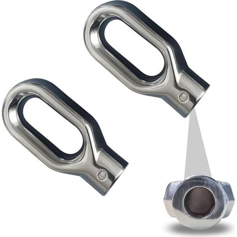 Treuil Anneau de Sortie Treuil Manuel en alliage d’aluminium, 2 pièces, haute résistance et facile à monter pour store banne (Trou Principal 10mm, Petits Trous Latéraux 4mm) (1/4)