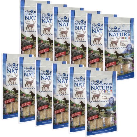 Scandinavian Nature Dogs mit Rentier, 12x 45 g - Kausticks für Hunde