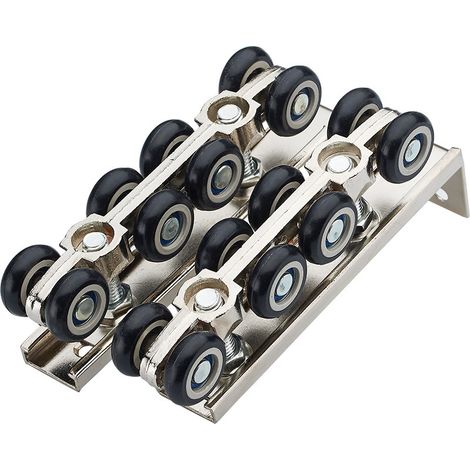 Lot de 2/4/5 pouces Roue Coulissante en Bois pour Porte, Pignon de Rail de Porte Coulissante, Quincaillerie Suspendue, 8 Roulettes (1/5)