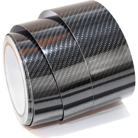 Pellicola autoadesiva in fibra di carbonio, grigia, 5 cm x 1000 cm, pellicola protettiva per auto/bici/moto – 5 x 1000 cm, nero 6D