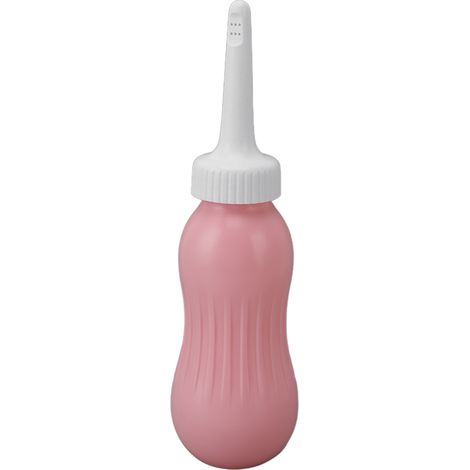 Bidet portable à jet puissant, 500 ml, bidet manuel en silicone, lavement, forme poire, rose pêche, idéal pour les femmes enceintes (1/5)
