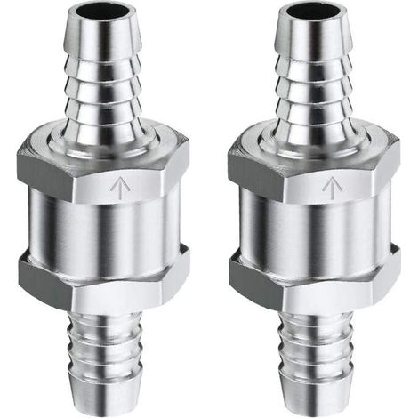 Clapet Anti-Retour, D'aluminium Carburant Non Retour Clapet Anti-Retour, Valve De Contrôle De Carburant, pour Essence Carburateur 6MM 2Pcs A (1/5)