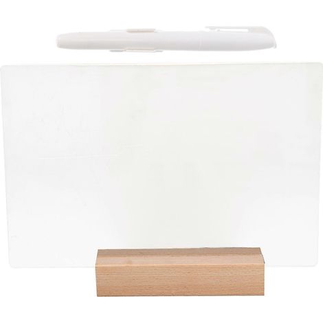 Tableau blanc effaçable, tableau mémo effaçable, tableau blanc en verre, bloc-notes pour liste de tâches, lampe de bureau, panneau mémo de comptoir-30X21CM-transparent
