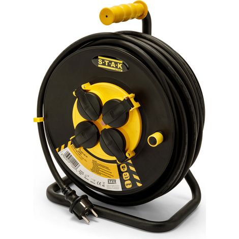 Avvolgicavo professionale REELART con 4 prese, lunghezza 40 m e intensità 16 A. (1/2)