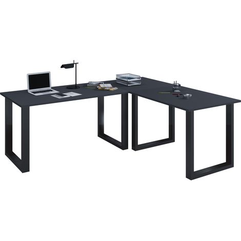 Bureau Lona H. 76 x L. 160 x P. 160 cm Noir / Anthrazit
