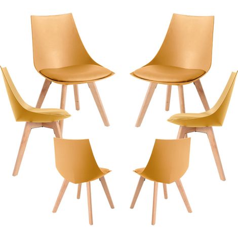 Packs Sillas Comedor - Pack 6 Sillas Blok - Mostaza (1/5)