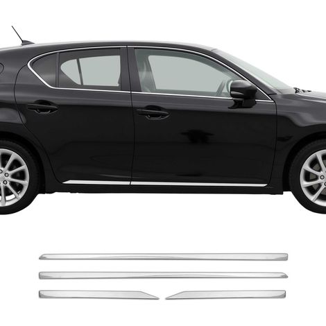 Garniture Baguette de porte latérale pour Lexus CT 2010-2021 en acier inox 4Pcs (1/5)
