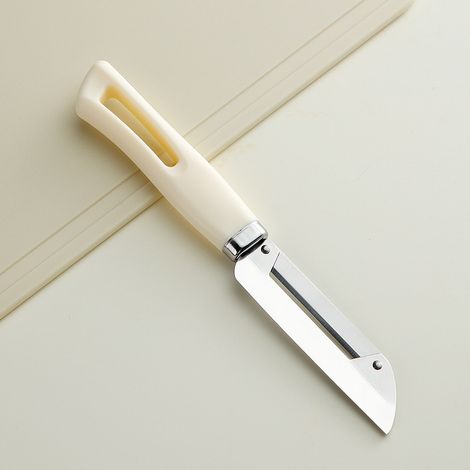 Éplucheur de cuisine à l'ancienne avec manche carré, éplucheur de fruits et légumes en acier inoxydable pour usage domestique. (1/5)