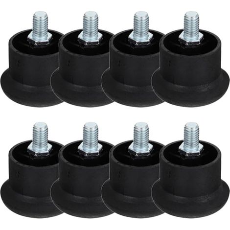 Patins Pièces de Bureau Protection 8 pour Noirs de Chaise Plastique et Fer, du Bruit, Installation Facile, pour Sols Carrelés et Stratifiés Durs (1/5)